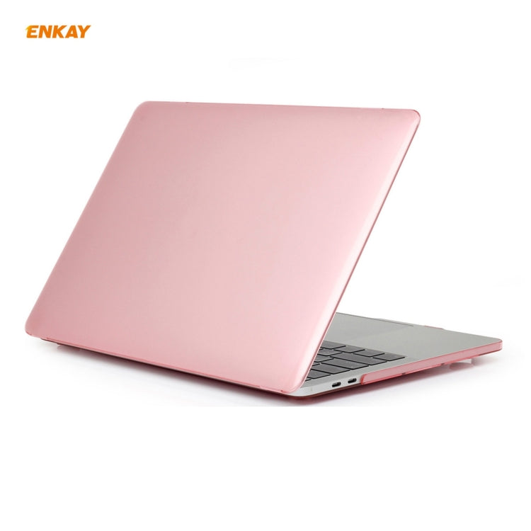 ENKAY 3 in 1 Crystal Laptop Protective Case + US Version TPU Keyboard Film + Anti-dust Plugs Set for MacBook Pro 15.4 inch A1707 & A1990 (with Touch Bar)(Pink) - MacBook Pro Cases by ENKAY | Online Shopping UK | buy2fix