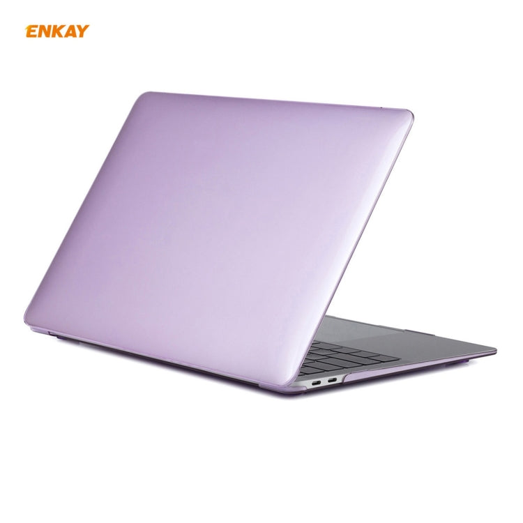 ENKAY 3 in 1 Crystal Laptop Protective Case + US Version TPU Keyboard Film + Anti-dust Plugs Set for MacBook Air 13.3 inch A1932 (2018)(Purple) - MacBook Air Cases by WIWU | Online Shopping UK | buy2fix