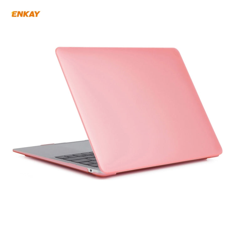 ENKAY 3 in 1 Matte Laptop Protective Case + US Version TPU Keyboard Film + Anti-dust Plugs Set for MacBook Air 13.3 inch A1932 (2018)(Pink) - MacBook Air Cases by ENKAY | Online Shopping UK | buy2fix