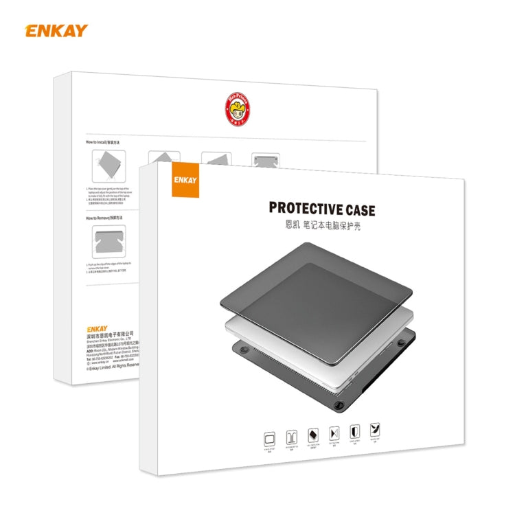 ENKAY 3 in 1 Matte Laptop Protective Case + US Version TPU Keyboard Film + Anti-dust Plugs Set for MacBook Air 13.3 inch A1932 (2018)(Grey) - MacBook Air Cases by ENKAY | Online Shopping UK | buy2fix