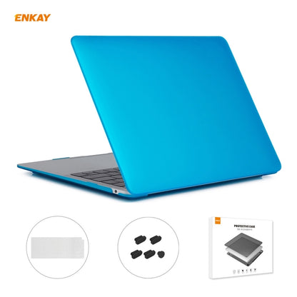 ENKAY 3 in 1 Matte Laptop Protective Case + EU Version TPU Keyboard Film + Anti-dust Plugs Set for MacBook Air 13.3 inch A2179 & A2337 (2020)(Light Blue) - MacBook Pro Cases by ENKAY | Online Shopping UK | buy2fix