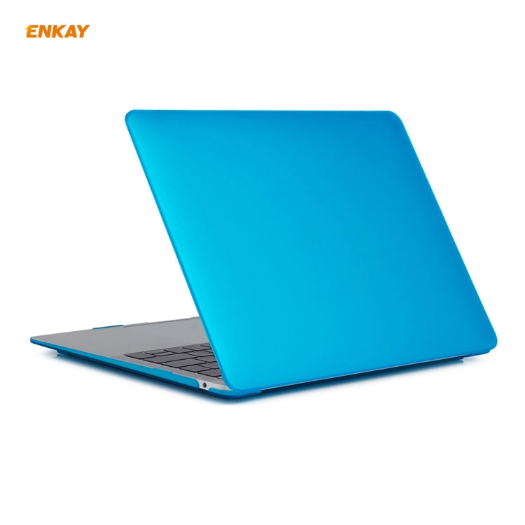 ENKAY 3 in 1 Matte Laptop Protective Case + EU Version TPU Keyboard Film + Anti-dust Plugs Set for MacBook Air 13.3 inch A2179 & A2337 (2020)(Light Blue) - MacBook Pro Cases by ENKAY | Online Shopping UK | buy2fix