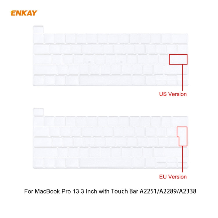 ENKAY 3 in 1 Crystal Laptop Protective Case + EU Version TPU Keyboard Film + Anti-dust Plugs Set for MacBook Pro 13.3 inch A2251 & A2289 & A2338 (with Touch Bar)(Dark Blue) - MacBook Pro Cases by ENKAY | Online Shopping UK | buy2fix