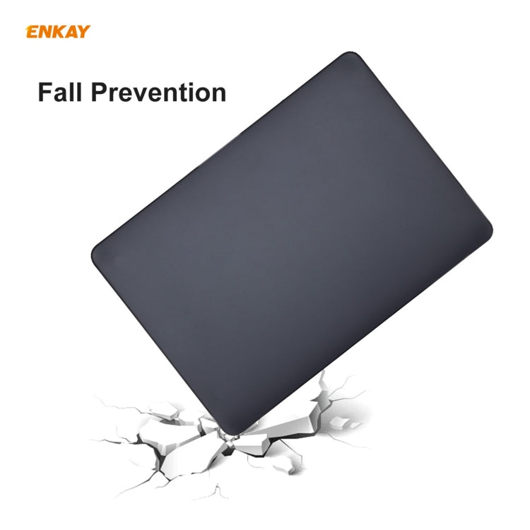 ENKAY 3 in 1 Matte Laptop Protective Case + EU Version TPU Keyboard Film + Anti-dust Plugs Set for MacBook Pro 13.3 inch A2251 & A2289 & A2338 (with Touch Bar)(Black) - MacBook Pro Cases by ENKAY | Online Shopping UK | buy2fix