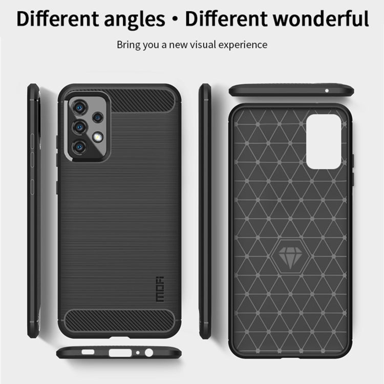 For Samsung Galaxy A52 5G/4G MOFI Gentleness Series Brushed Texture Carbon Fiber Soft TPU Case(Grey) - Galaxy Phone Cases by MOFI | Online Shopping UK | buy2fix
