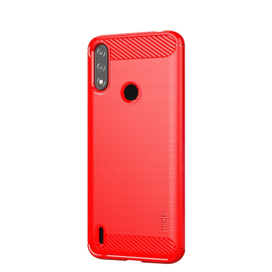 For Motorola Moto E7 Power MOFI Gentleness Series Brushed Texture Carbon Fiber Soft TPU Case(Red) - Motorola Cases by MOFI | Online Shopping UK | buy2fix