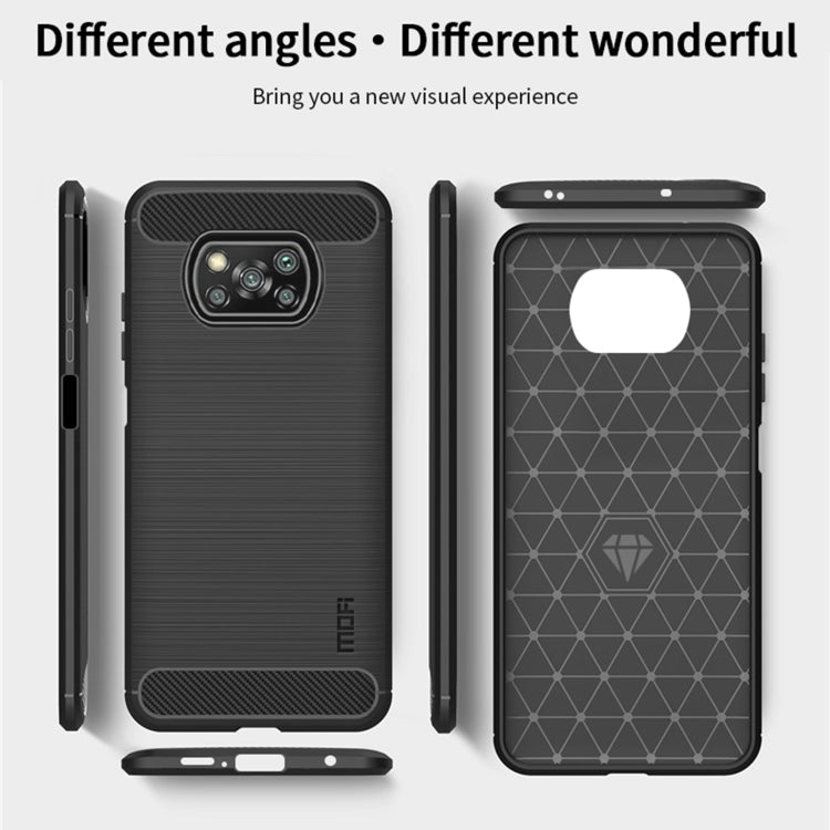 For Xiaomi POCO X3 / X3 NFC MOFI Gentleness Series Brushed Texture Carbon Fiber Soft TPU Case(Black) - Xiaomi Cases by MOFI | Online Shopping UK | buy2fix