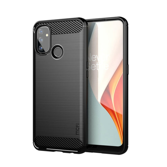 For OnePlus Nord N100 MOFI Gentleness Series Brushed Texture Carbon Fiber Soft TPU Case(Black) - OnePlus Cases by MOFI | Online Shopping UK | buy2fix