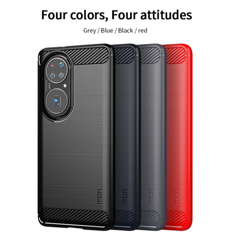 For Huawei P50 Pro MOFI Gentleness Series Brushed Texture Carbon Fiber Soft TPU Case(Gray) - Huawei Cases by MOFI | Online Shopping UK | buy2fix