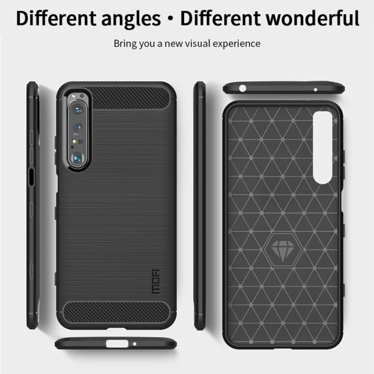 For Sony Xperia 1 lll MOFI Gentleness Series Brushed Texture Carbon Fiber Soft TPU Case(Gray) - Sony Cases by MOFI | Online Shopping UK | buy2fix