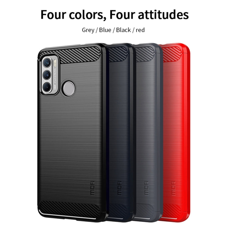 For Motorola G60 / G40 Fusion MOFI Gentleness Series Brushed Texture Carbon Fiber Soft TPU Case(Red) - Motorola Cases by MOFI | Online Shopping UK | buy2fix