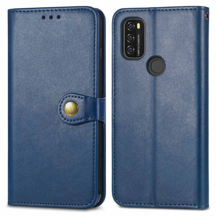 For Blackview A70 Solid Color Leather Buckle Phone Case with Lanyard & Photo Frame & Card Slot & Wallet & Stand Function(Blue) - More Brand by buy2fix | Online Shopping UK | buy2fix