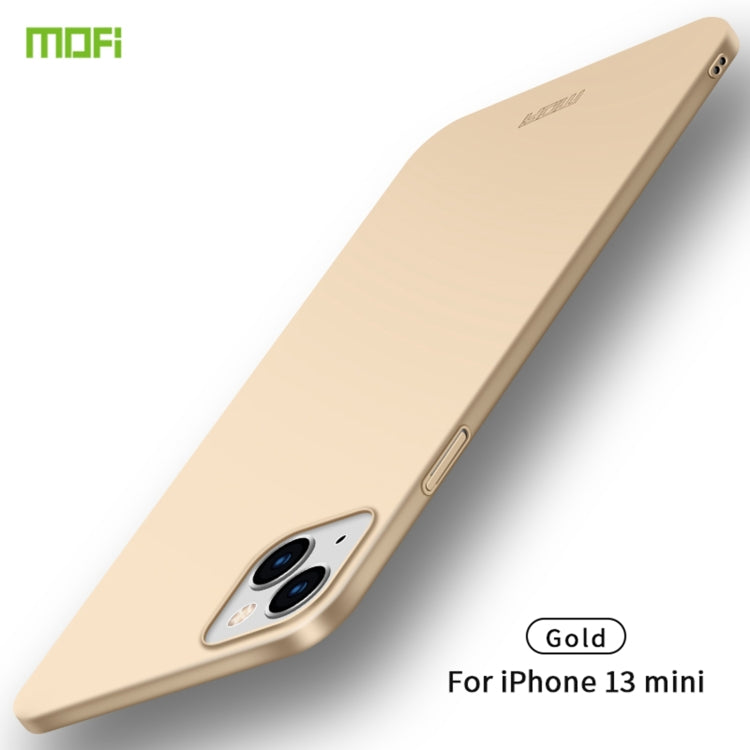 For iPhone 13 mini  MOFI Frosted PC Ultra-thin Hard Case(Gold) - iPhone 13 mini Cases by MOFI | Online Shopping UK | buy2fix