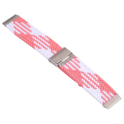 For Samsung Galaxy Watch 4 / Watch 5 20mm Nylon Braided Metal Buckle Watch Band(Z Pink White) - Watch Bands by buy2fix | Online Shopping UK | buy2fix