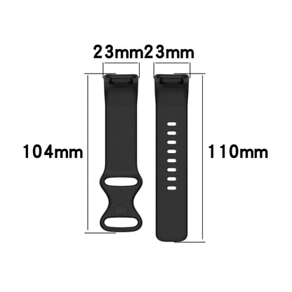 For Fitbit Charge 5 Monochromatic Silicone Watch Band, Size：Large Size(Black) - Watch Bands by buy2fix | Online Shopping UK | buy2fix