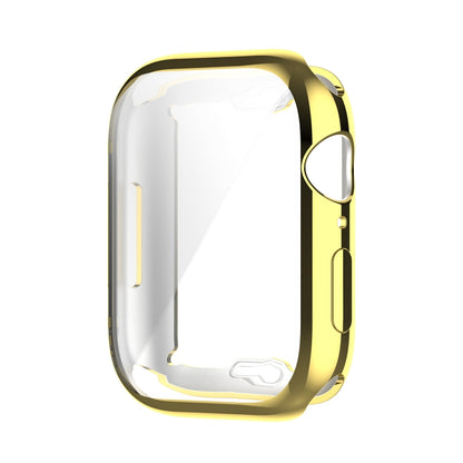 Shockproof TPU Full Protective Shell with Protective Film For Apple Watch Series 9 / 8 / 7 45mm(Gold) - Watch Cases by buy2fix | Online Shopping UK | buy2fix