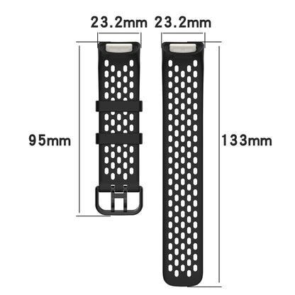 For Fitbit Charge 5 Monochromatic Breathable Silicone Watch Band(Black) - Watch Bands by buy2fix | Online Shopping UK | buy2fix
