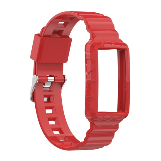 For Fitbit Charge 5 Silicone One Body Armor Watch Band(Red) - Watch Bands by buy2fix | Online Shopping UK | buy2fix