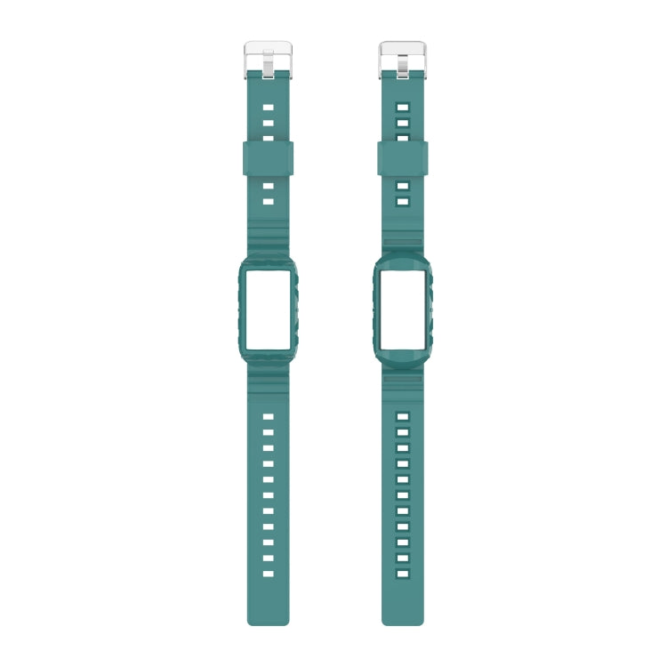 For Fitbit Charge 3 SE Silicone One Body Armor Watch Band(Green Pine Needles) - Watch Bands by buy2fix | Online Shopping UK | buy2fix