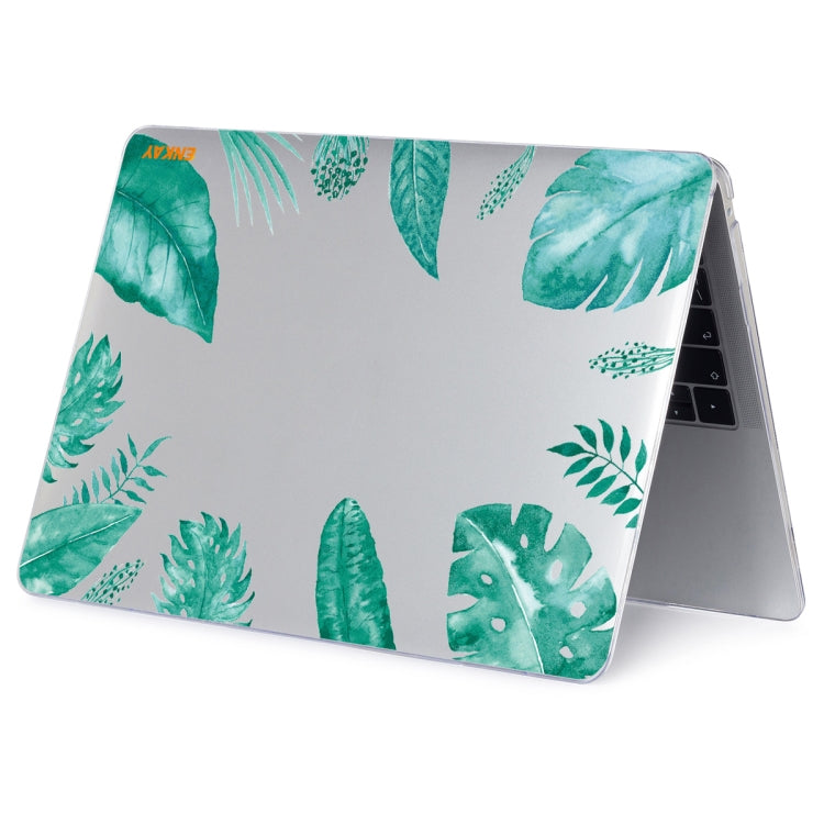 ENKAY Hat-Prince Forest Series Pattern Laotop Protective Crystal Case for MacBook Air 13.3 inch A1932 2018(Green Leaf Pattern) - MacBook Air Cases by ENKAY | Online Shopping UK | buy2fix