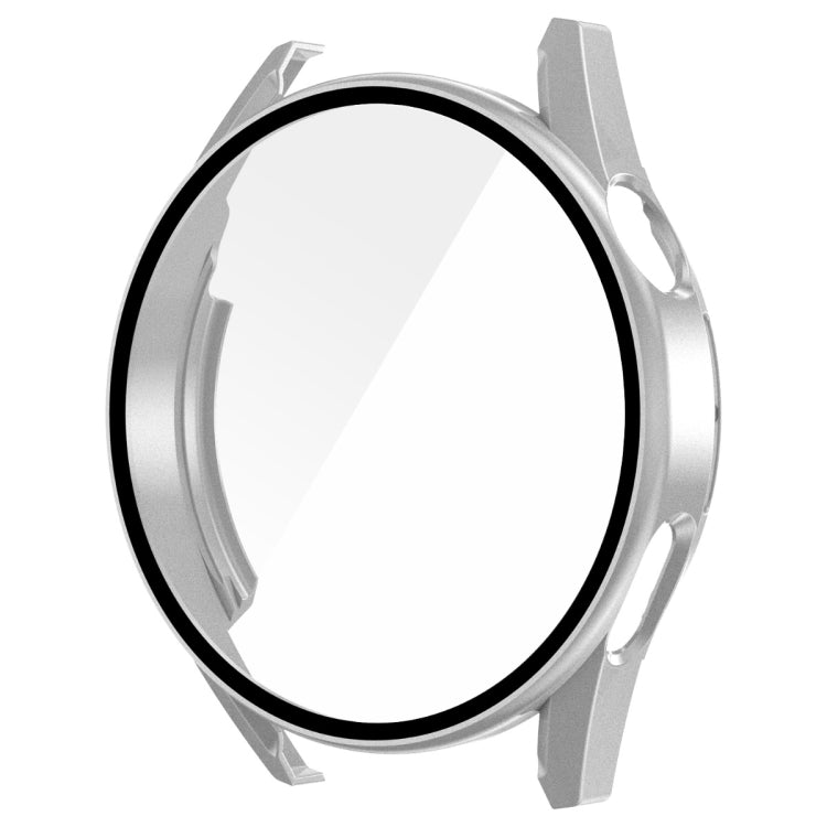 For Huawei Watch GT 3 42mm ENKAY Matte PC Frame + Tempered Glass Protector Case(Silver) - Watch Cases by ENKAY | Online Shopping UK | buy2fix