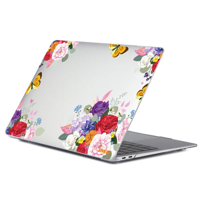 ENKAY Flower Series Pattern Laotop Protective Crystal Case For MacBook Pro 13.3 inch A1706 / A1708 / A1989 / A2159(Rose) - MacBook Pro Cases by ENKAY | Online Shopping UK | buy2fix