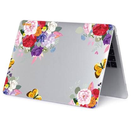 ENKAY Flower Series Pattern Laotop Protective Crystal Case For MacBook Pro 13.3 inch A1706 / A1708 / A1989 / A2159(Rose) - MacBook Pro Cases by ENKAY | Online Shopping UK | buy2fix