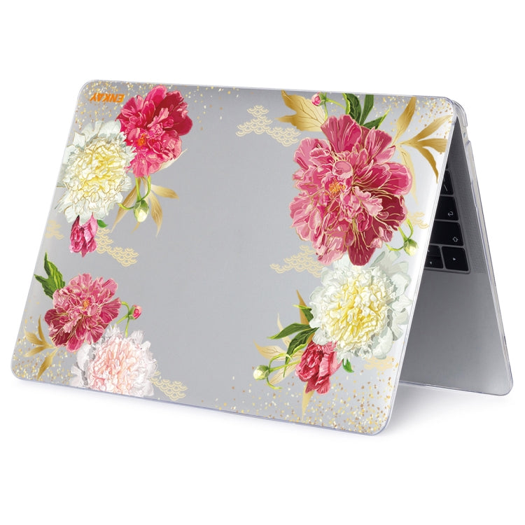 ENKAY Flower Series Pattern Laotop Protective Crystal Case For MacBook Air 13.3 inch A1932 / A2179 / A2337(Paeonia) - MacBook Air Cases by ENKAY | Online Shopping UK | buy2fix