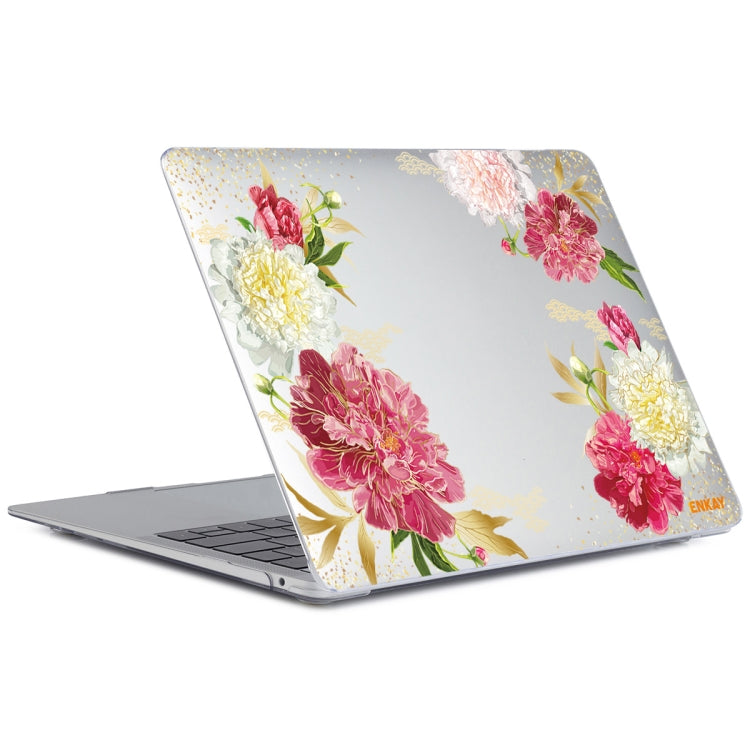 ENKAY Flower Series Pattern Laotop Protective Crystal Case For MacBook Pro 16.2 inch A2485 2021/A2880 2023(Paeonia) - MacBook Pro Cases by ENKAY | Online Shopping UK | buy2fix