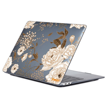 ENKAY Vintage Pattern Series Laotop Protective Crystal Case For MacBook Pro 13.3 inch A1706 / A1708 / A1989 / A2159(Golden Peony) - MacBook Pro Cases by ENKAY | Online Shopping UK | buy2fix