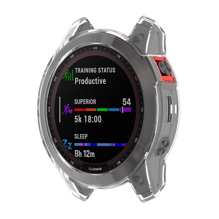 For Garmin Fenix 7 Shockproof TPU Soft Protective Case(Transparent) - Watch Cases by buy2fix | Online Shopping UK | buy2fix