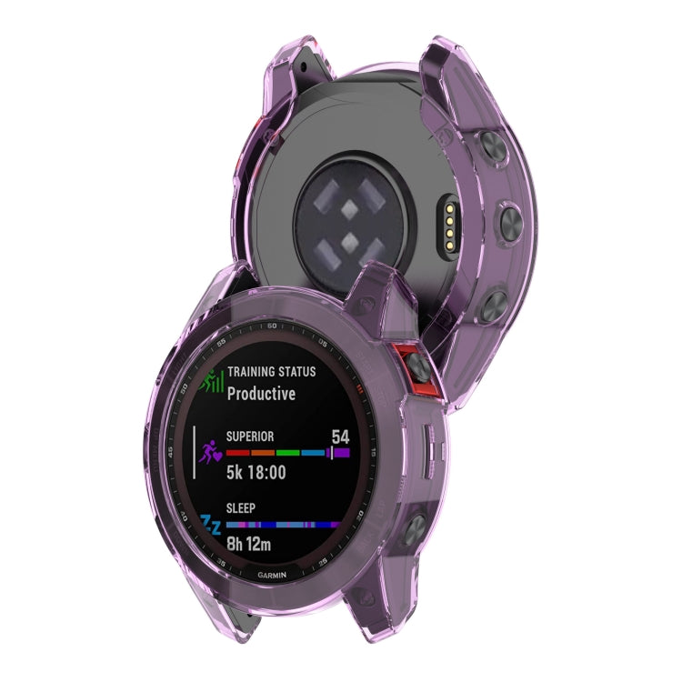 For Garmin Epix Gen2 Non-full Coverage Hollow TPU Watch Case(Transparent Purple) - Watch Cases by buy2fix | Online Shopping UK | buy2fix