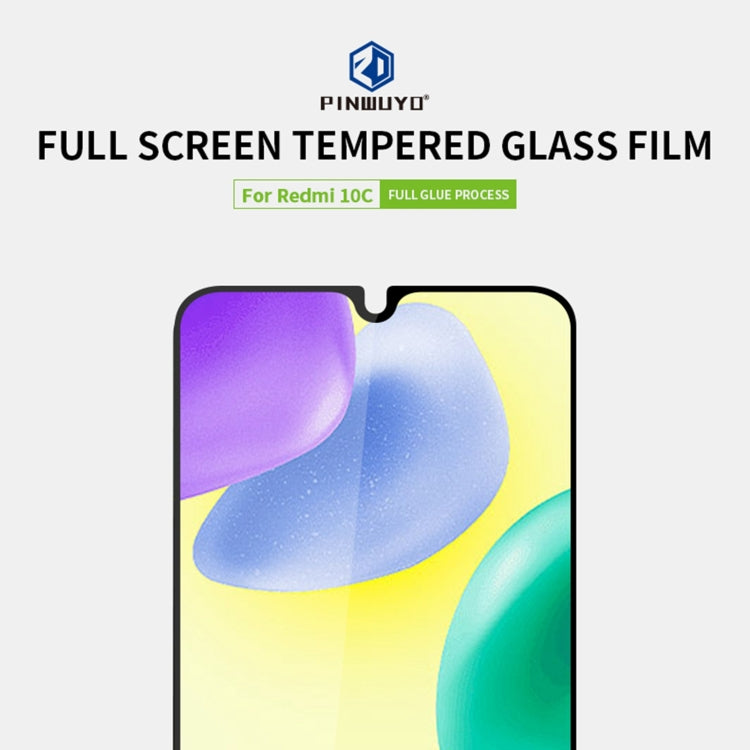 For Xiaomi Redmi 10C PINWUYO 9H 2.5D Full Screen Tempered Glass Film(Black) -  by PINWUYO | Online Shopping UK | buy2fix