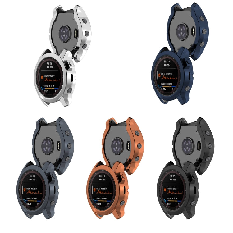 For Garmin Fenix 7S Shockproof TPU Watch Case(Grey) - Watch Cases by buy2fix | Online Shopping UK | buy2fix