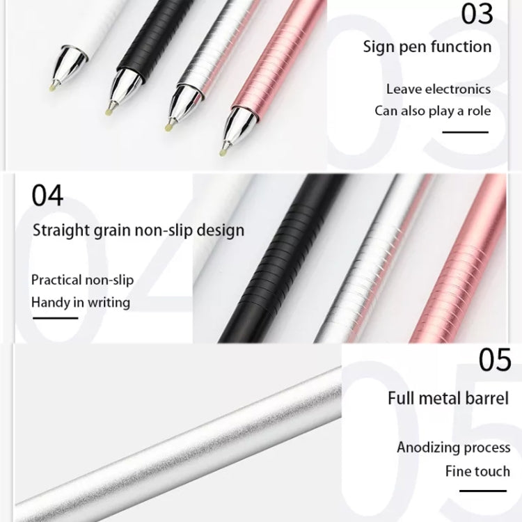 AT-32 3-in-1 Precision Sucker Capacitive Pen + Conductive Cloth Head + Handwriting Signature Pen Mobile Phone Touch Screen Pen with 2 Pen Head(White) - Stylus Pen by buy2fix | Online Shopping UK | buy2fix