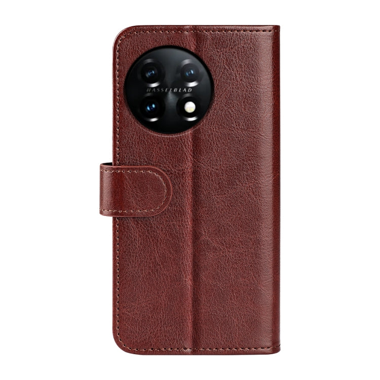 For OnePlus 11 R64 Texture Horizontal Flip Leather Phone Case(Brown) - OnePlus Cases by buy2fix | Online Shopping UK | buy2fix