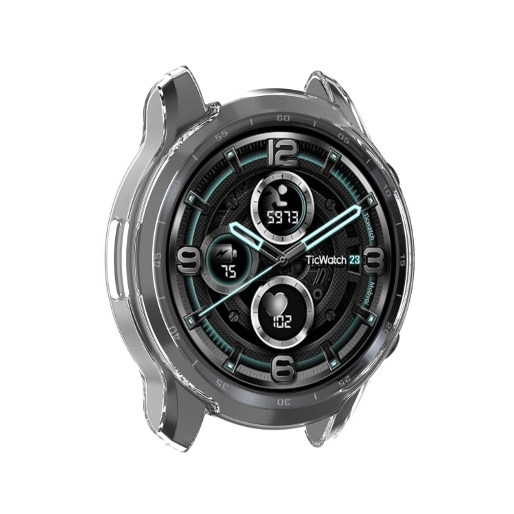 For Ticwatch Pro X TPU Color Transparent Half Wrapped Protective Shell(Transparent Black) - Watch Case by buy2fix | Online Shopping UK | buy2fix