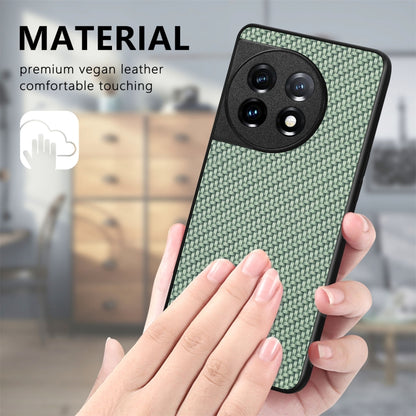 For OnePlus 11 Carbon Fiber Texture Leather Back Cover Phone Case(Brown) - OnePlus Cases by buy2fix | Online Shopping UK | buy2fix