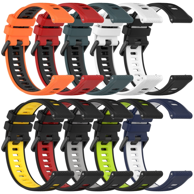 For Huawei Watch GT3 Pro 46mm 22mm Sports Two-Color Silicone Watch Band(White+Black) - Watch Bands by buy2fix | Online Shopping UK | buy2fix