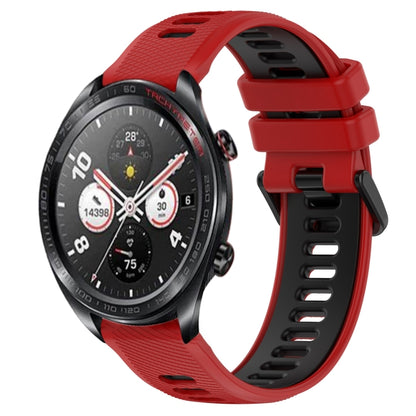 For Honor Watch Dream 22mm Sports Two-Color Silicone Watch Band(Red+Black) - Watch Bands by buy2fix | Online Shopping UK | buy2fix