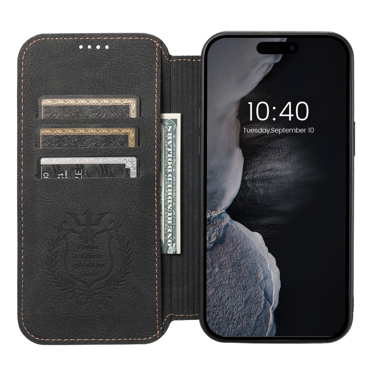 For iPhone 13 Pro Max Suteni J06 Retro Matte Litchi Texture Leather Magnetic Magsafe Phone Case(Black) - iPhone 13 Pro Max Cases by Suteni | Online Shopping UK | buy2fix