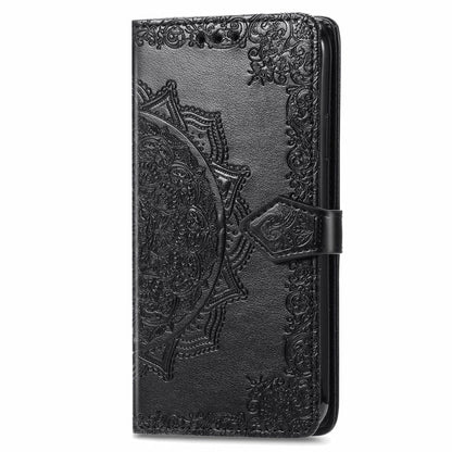 For OnePlus 12 Mandala Flower Embossed Leather Phone Case(Black) - OnePlus Cases by buy2fix | Online Shopping UK | buy2fix