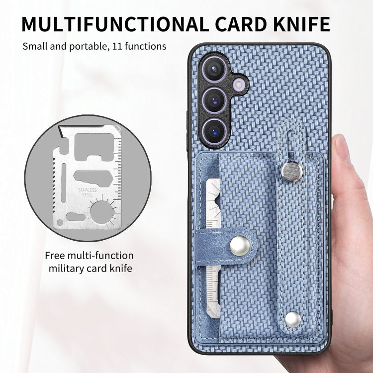 For Samsung Galaxy S25 Ultra 5G Wristband Kickstand Wallet Back Phone Case with Tool Knife(Brown) - Galaxy S25 Ultra 5G Cases by buy2fix | Online Shopping UK | buy2fix