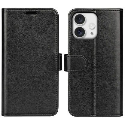 For iPhone 16 Pro Max R64 Texture Horizontal Flip Leather Phone Case(Black) - iPhone 16 Pro Max Cases by buy2fix | Online Shopping UK | buy2fix