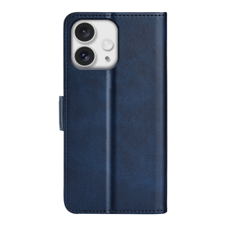 For iPhone 16 Pro Max Dual-side Magnetic Buckle Horizontal Flip Leather Phone Case(Dark Blue) - iPhone 16 Pro Max Cases by buy2fix | Online Shopping UK | buy2fix