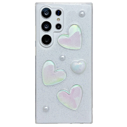 For Samsung Galaxy S23 Ultra 5G Love Epoxy TPU Protective Case(Transparent) - Galaxy S23 Ultra 5G Cases by buy2fix | Online Shopping UK | buy2fix