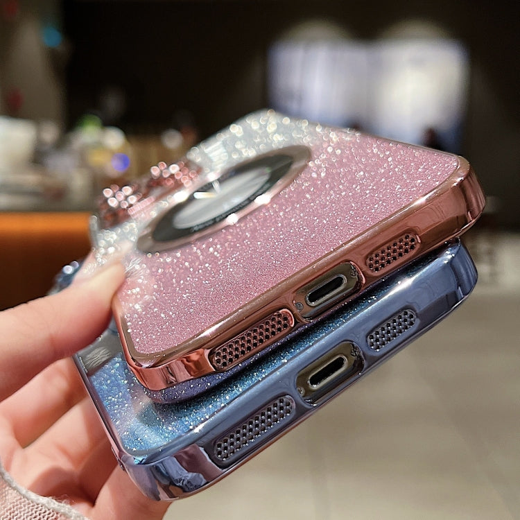 For iPhone 12 Pro Gradient Glitter Electroplating MagSafe TPU Phone Case(Gold) - iPhone 12 / 12 Pro Cases by buy2fix | Online Shopping UK | buy2fix