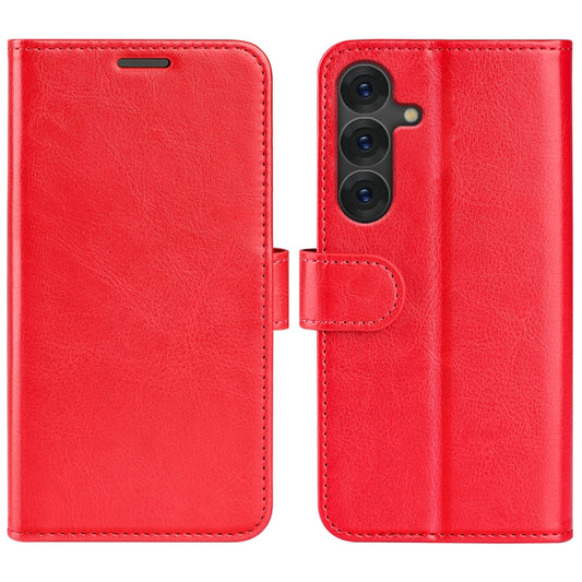 For Samsung Galaxy S25+ 5G R64 Texture Horizontal Flip Leather Phone Case(Red) - Galaxy S25+ 5G Cases by buy2fix | Online Shopping UK | buy2fix