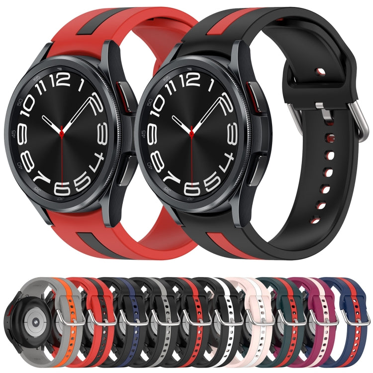 For Samsung Galaxy watch 5 Golf Edition Two-Color Silicone Watch Band(Midnight Blue+Red) - Watch Bands by buy2fix | Online Shopping UK | buy2fix