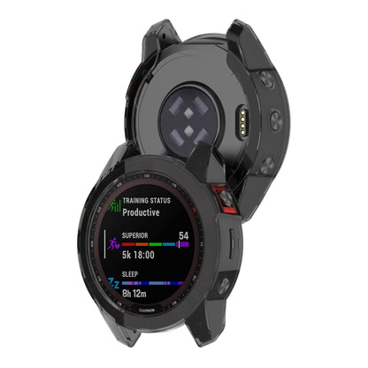 For Garmin Fenix 7S Pro Half-Package TPU Watch Protective Case(Transparent Black) - Watch Cases by buy2fix | Online Shopping UK | buy2fix